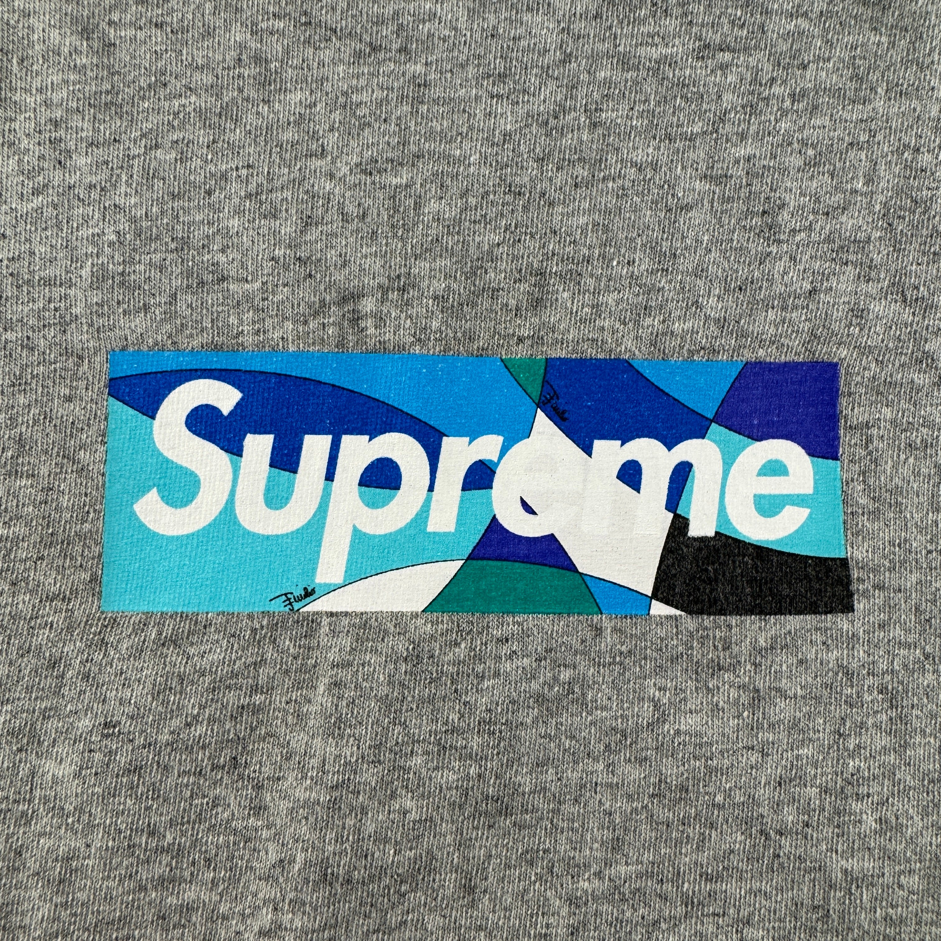 Supreme x Emilio Pucci Box Logo Heather Grey Tee (L)