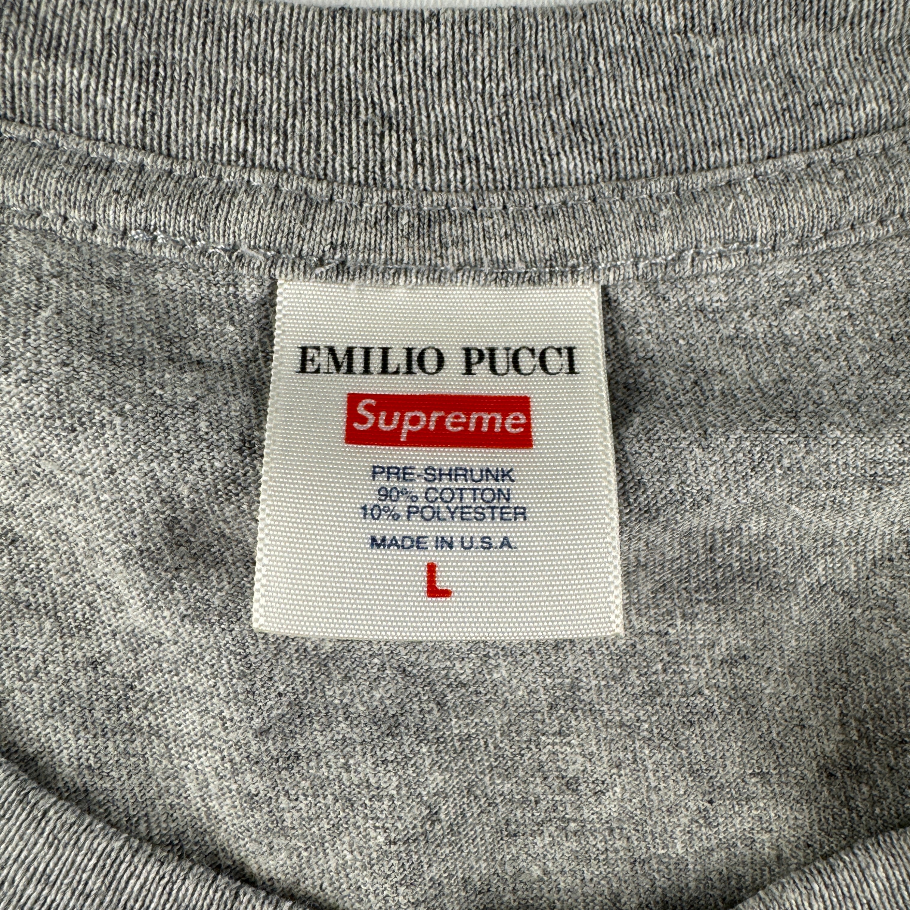 Supreme x Emilio Pucci Box Logo Heather Grey Tee (L)