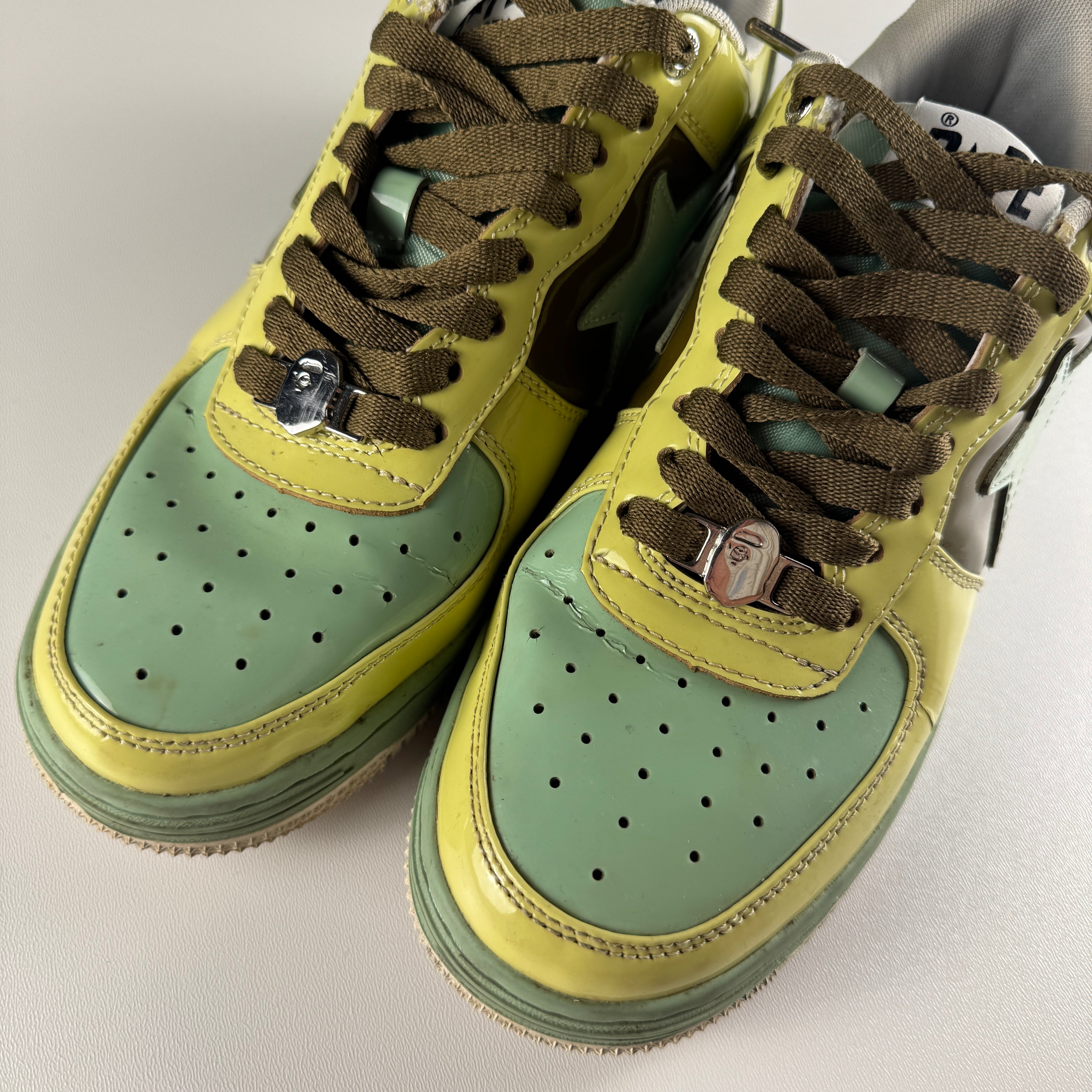 Bape Sta Patent Beige Green (US9 / EU42.5) - 7/10