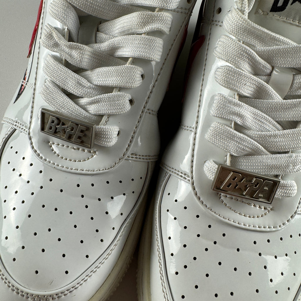 Bape Sta Low Shark White (US8 / EU41) - 8.5/10