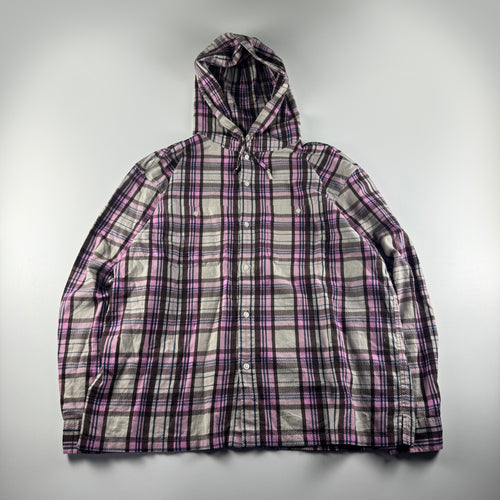 Supreme Printed Hooded Flannel Shirt (L)