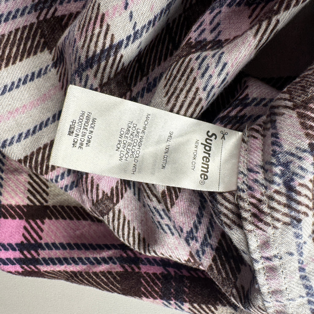 Supreme Printed Hooded Flannel Shirt (L)