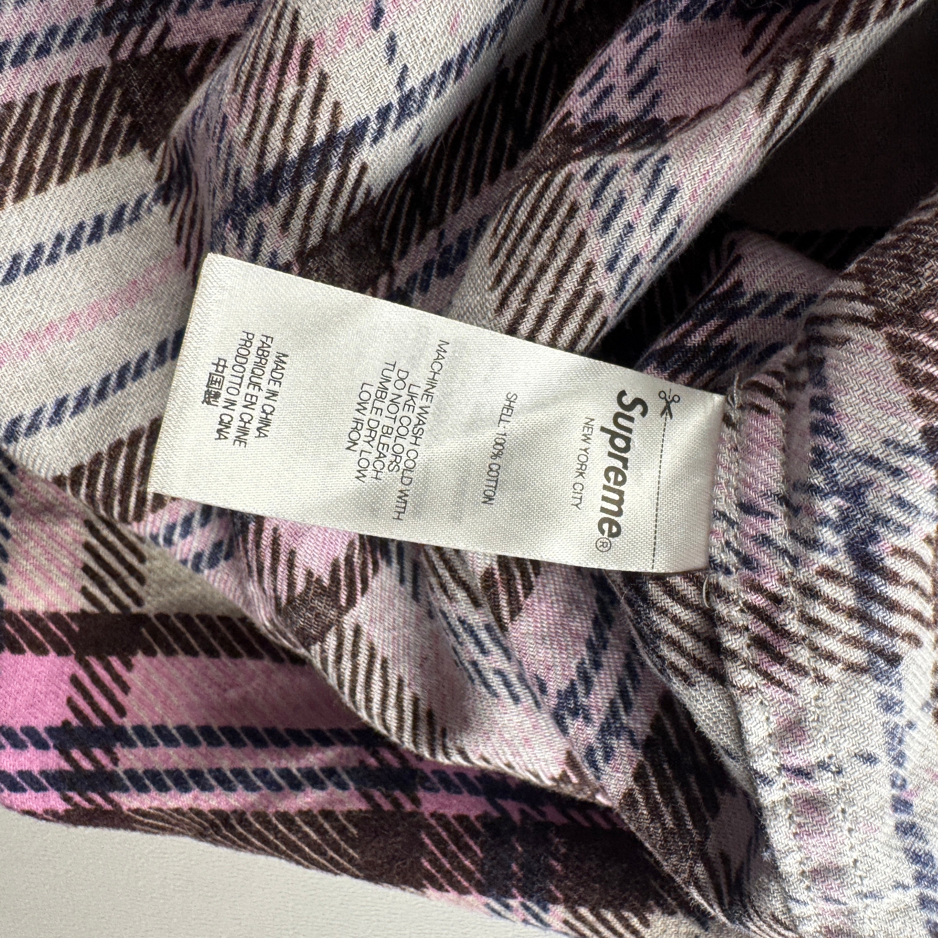 Supreme Printed Hooded Flannel Shirt (L)