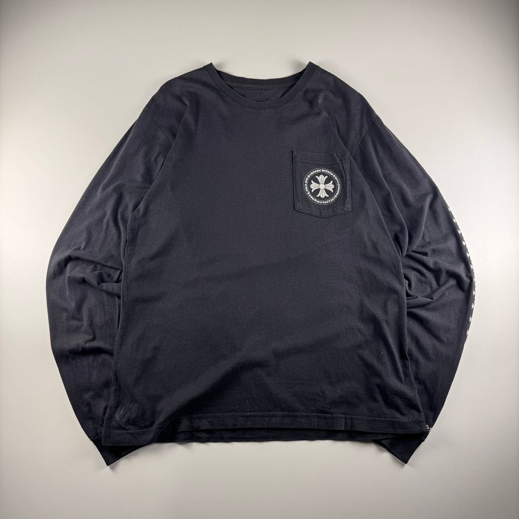 Chrome Hearts Round Plus Shield Logo Black Long Sleeve (L)