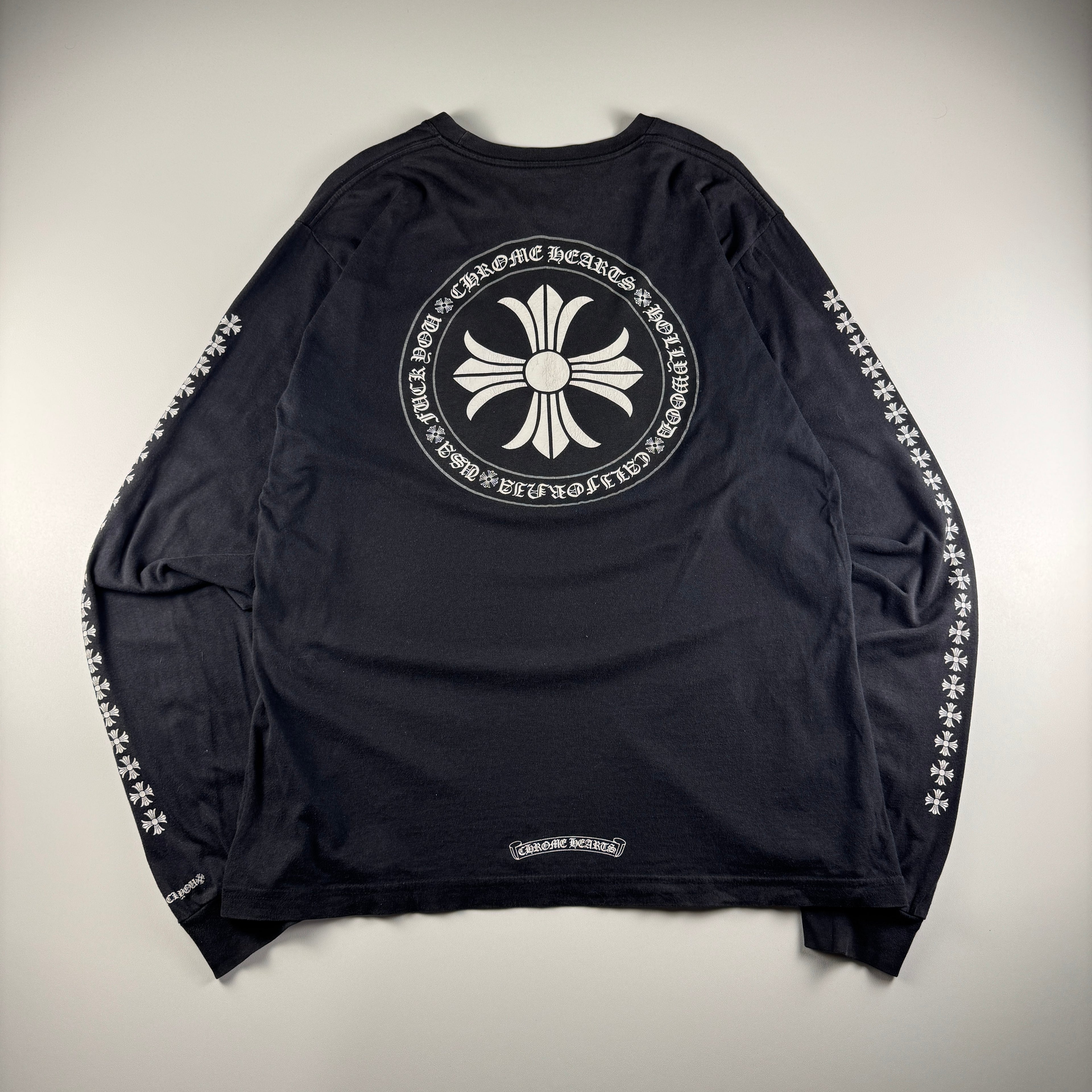 Chrome Hearts Round Plus Shield Logo Black Long Sleeve (L)