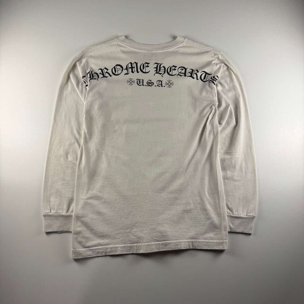 Chrome Hearts Shoulders Logo U.S.A. White Long Sleeve (S)