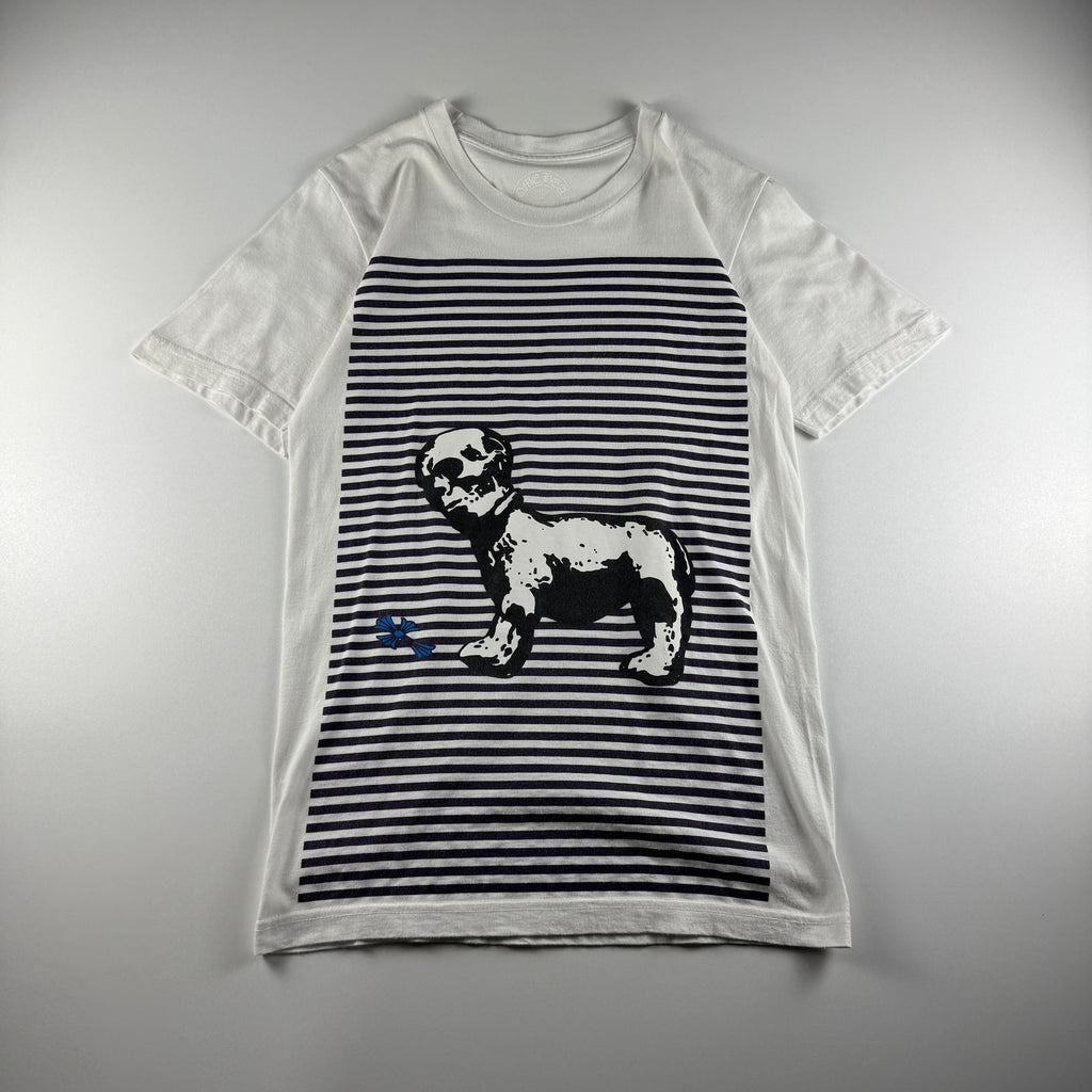 Chrome Hearts Joe Fotti Dog Skull Striped White Tee (S)