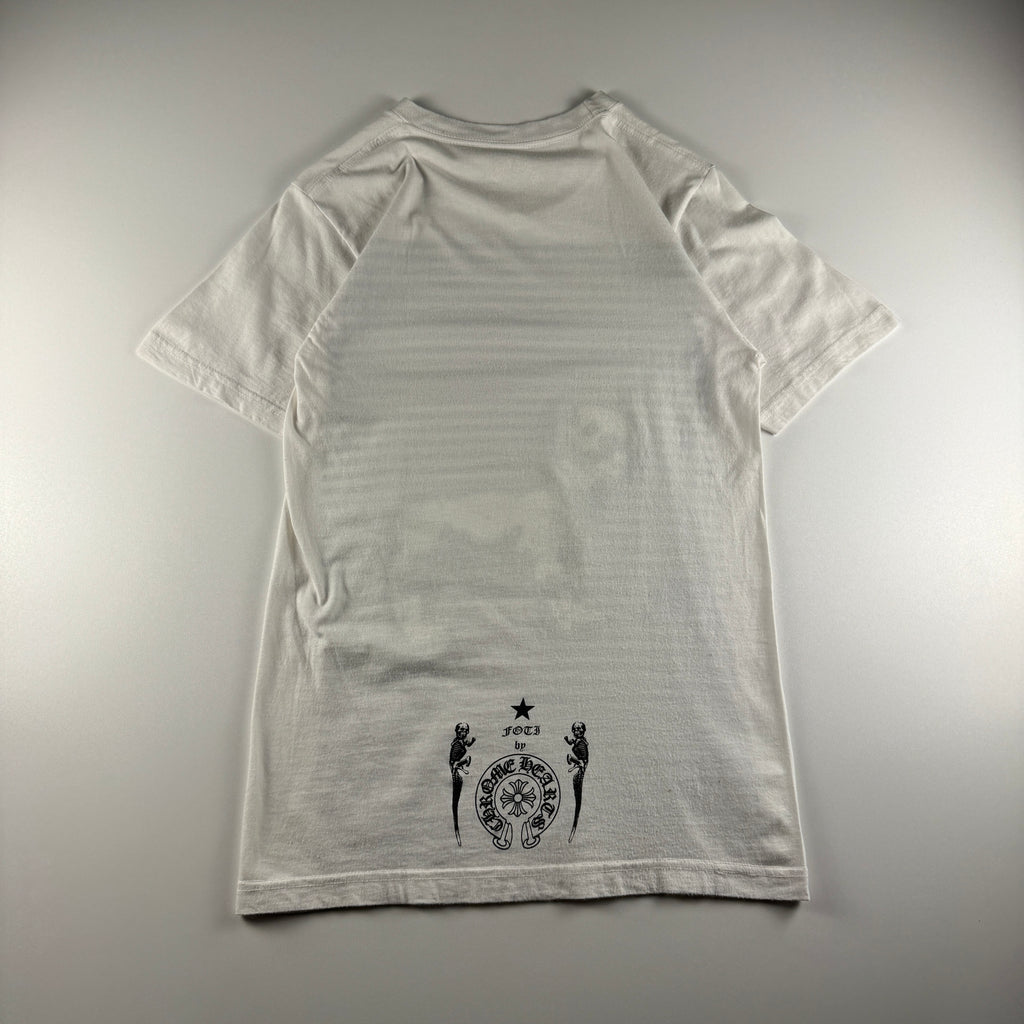 Chrome Hearts Joe Fotti Dog Skull Striped White Tee (S)