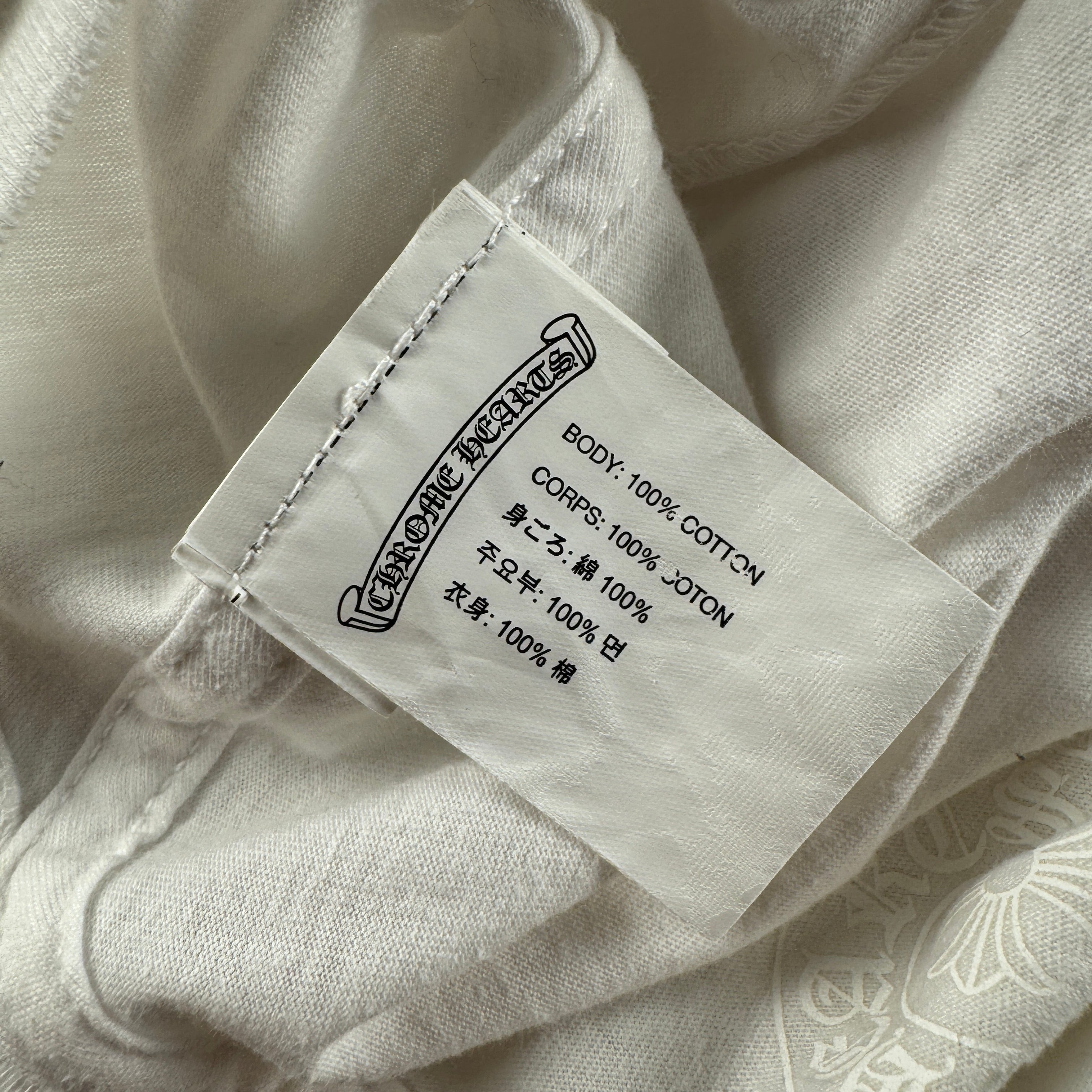 Chrome Hearts Joe Fotti Dog Skull Striped White Tee (S)