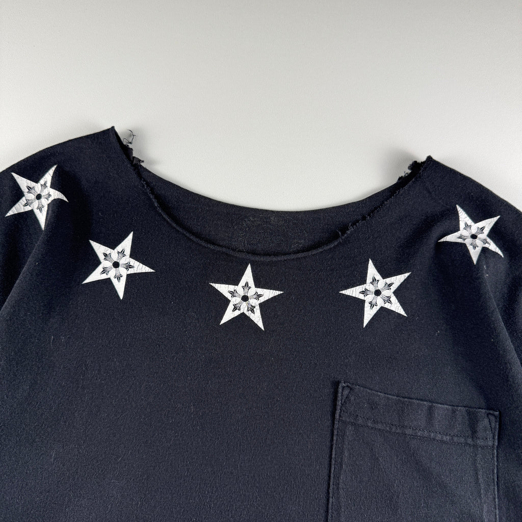 Chrome Hearts Trashed 5 Star Pentagram Custom Black Tee (M)
