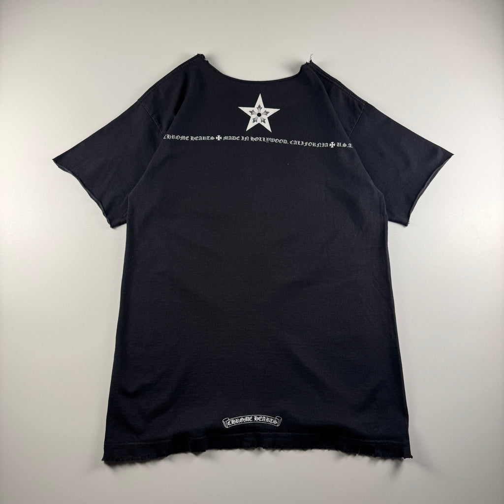 Chrome Hearts Trashed 5 Star Pentagram Custom Black Tee (M)