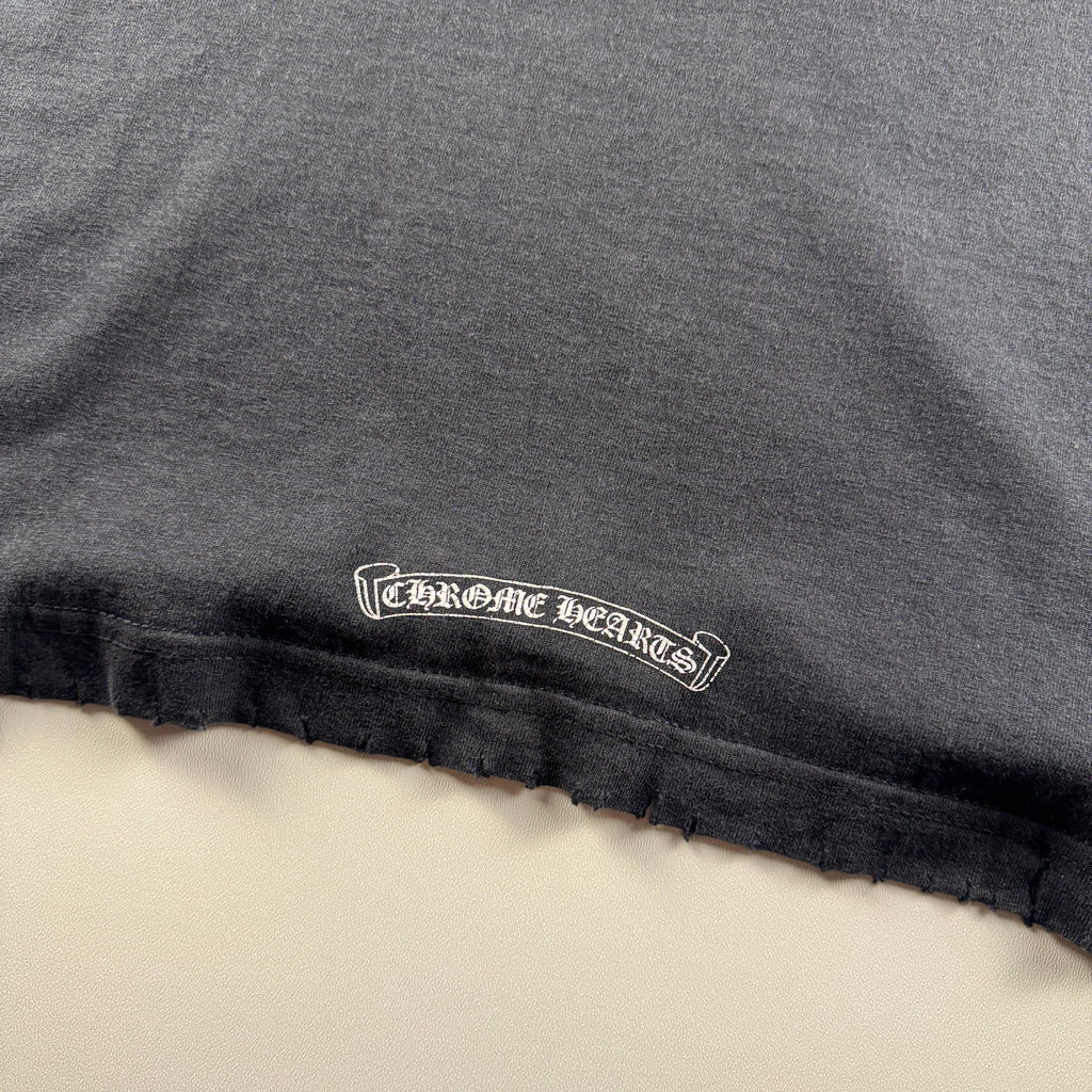 Chrome Hearts Trashed 5 Star Pentagram Custom Black Tee (M)