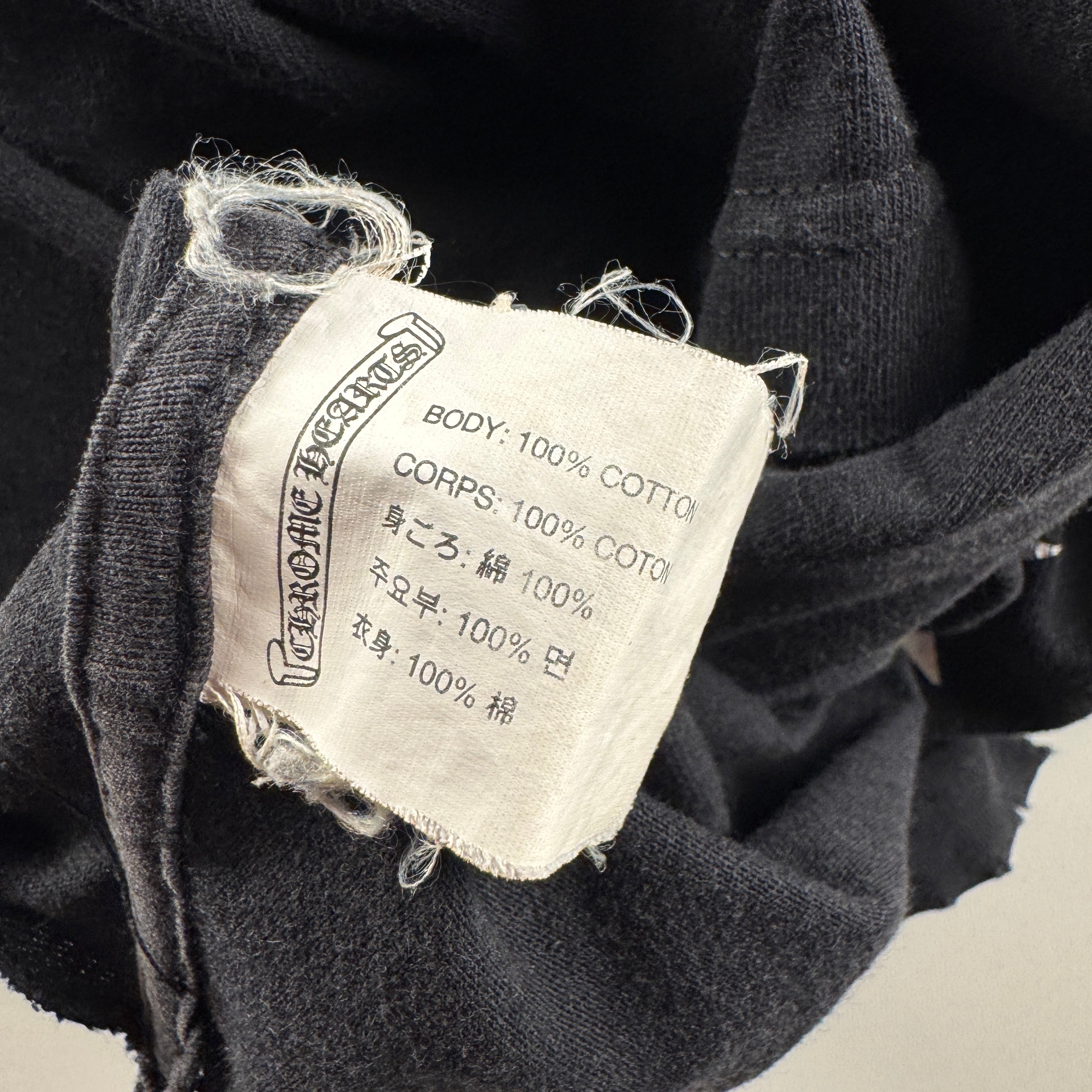 Chrome Hearts Trashed 5 Star Pentagram Custom Black Tee (M)