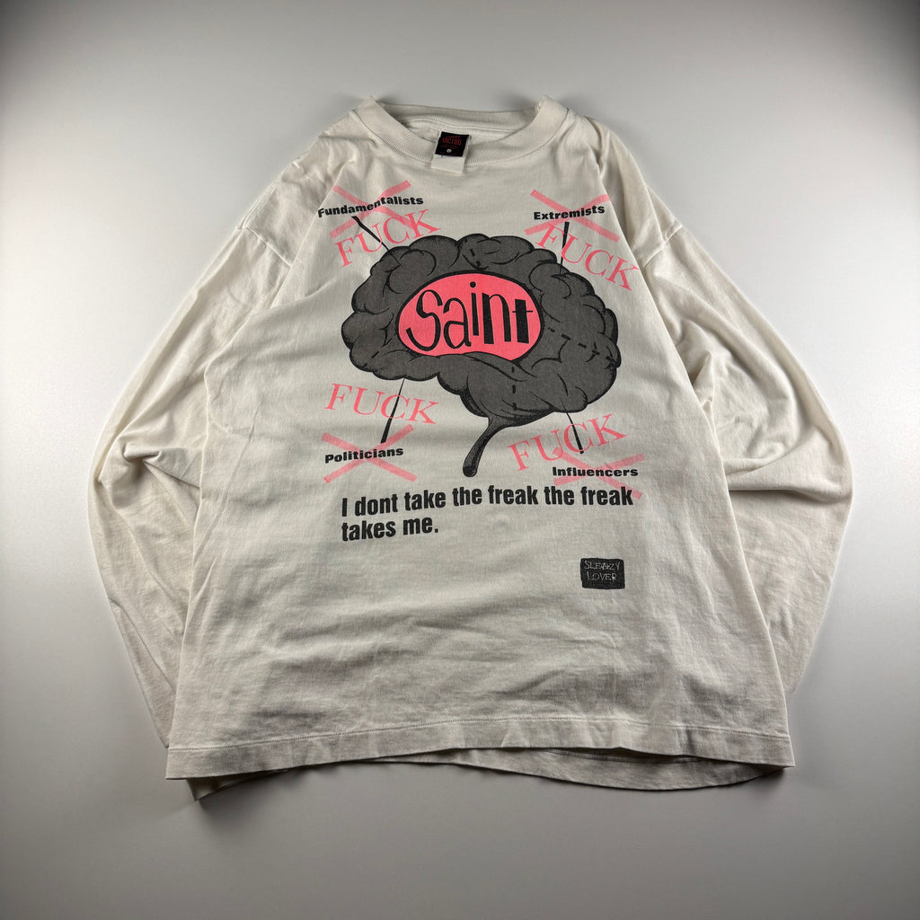 Saint Michael Brain White L/S Tee (L)