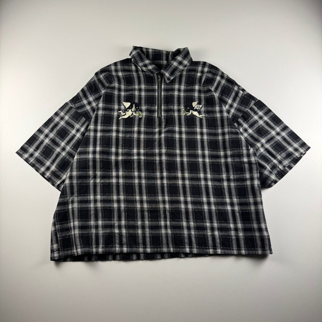 Centimeter Check Half Zip S/S Shirt (L)