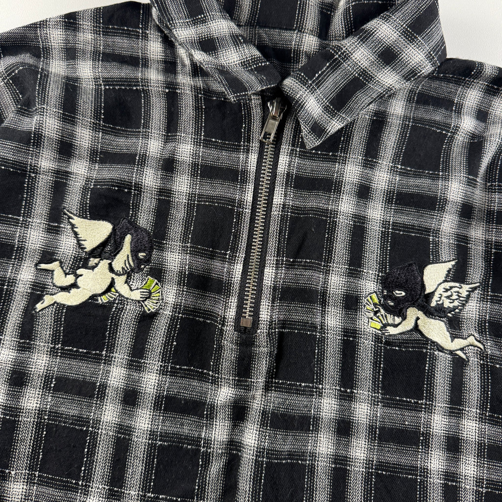 Centimeter Check Half Zip S/S Shirt (L)