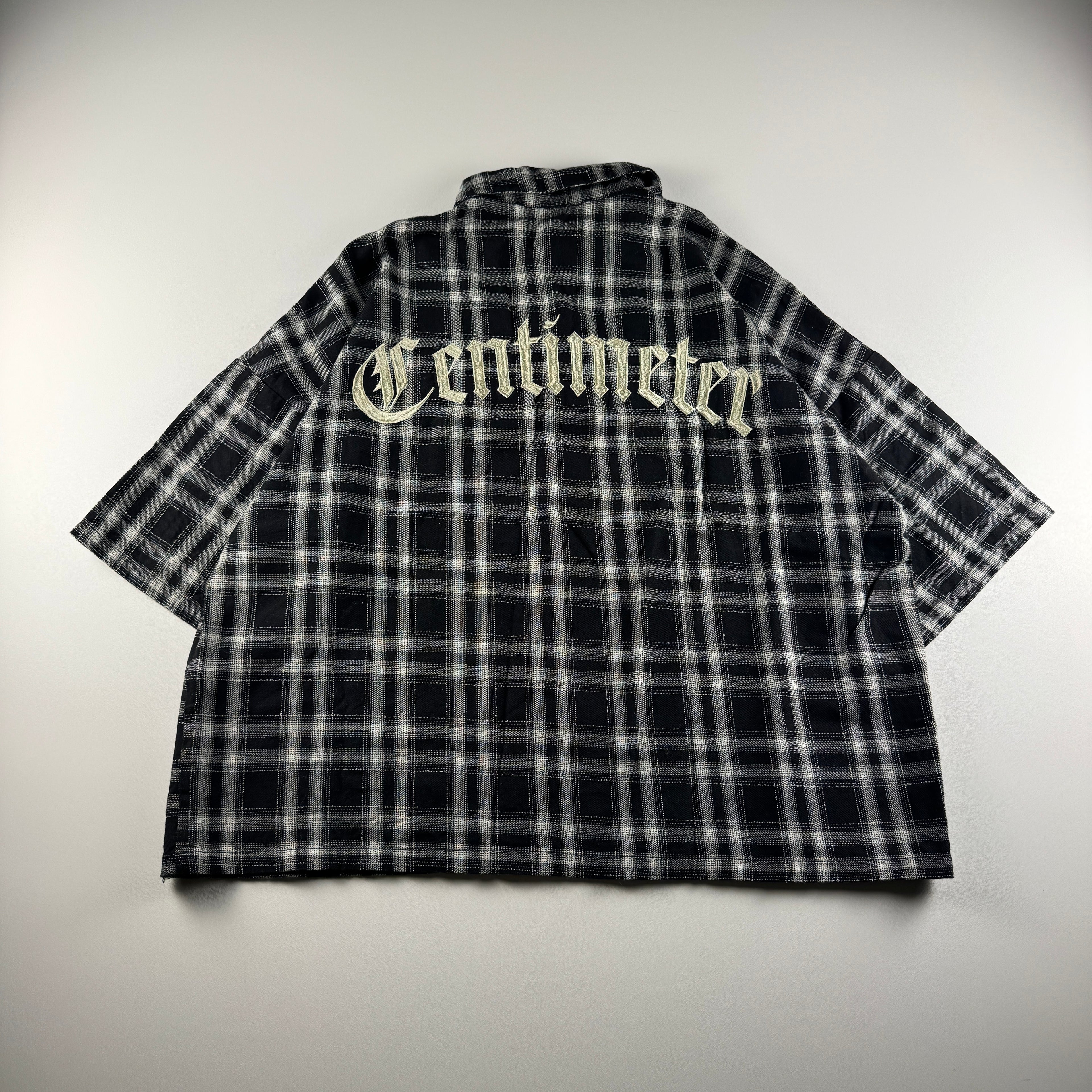 Centimeter Check Half Zip S/S Shirt (L)