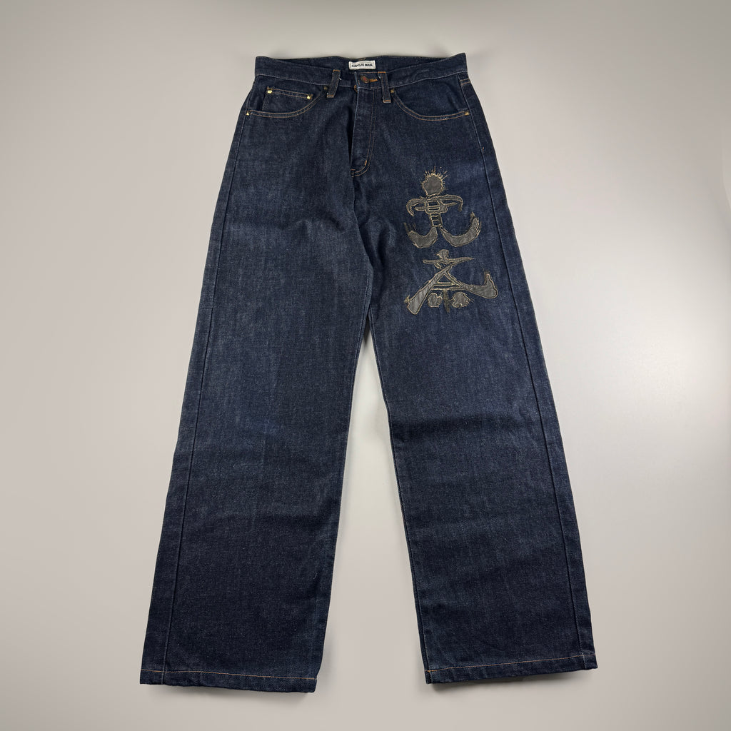 Kansai Yamamoto Kansai Man Japan Embroidery Blue Pants (M)