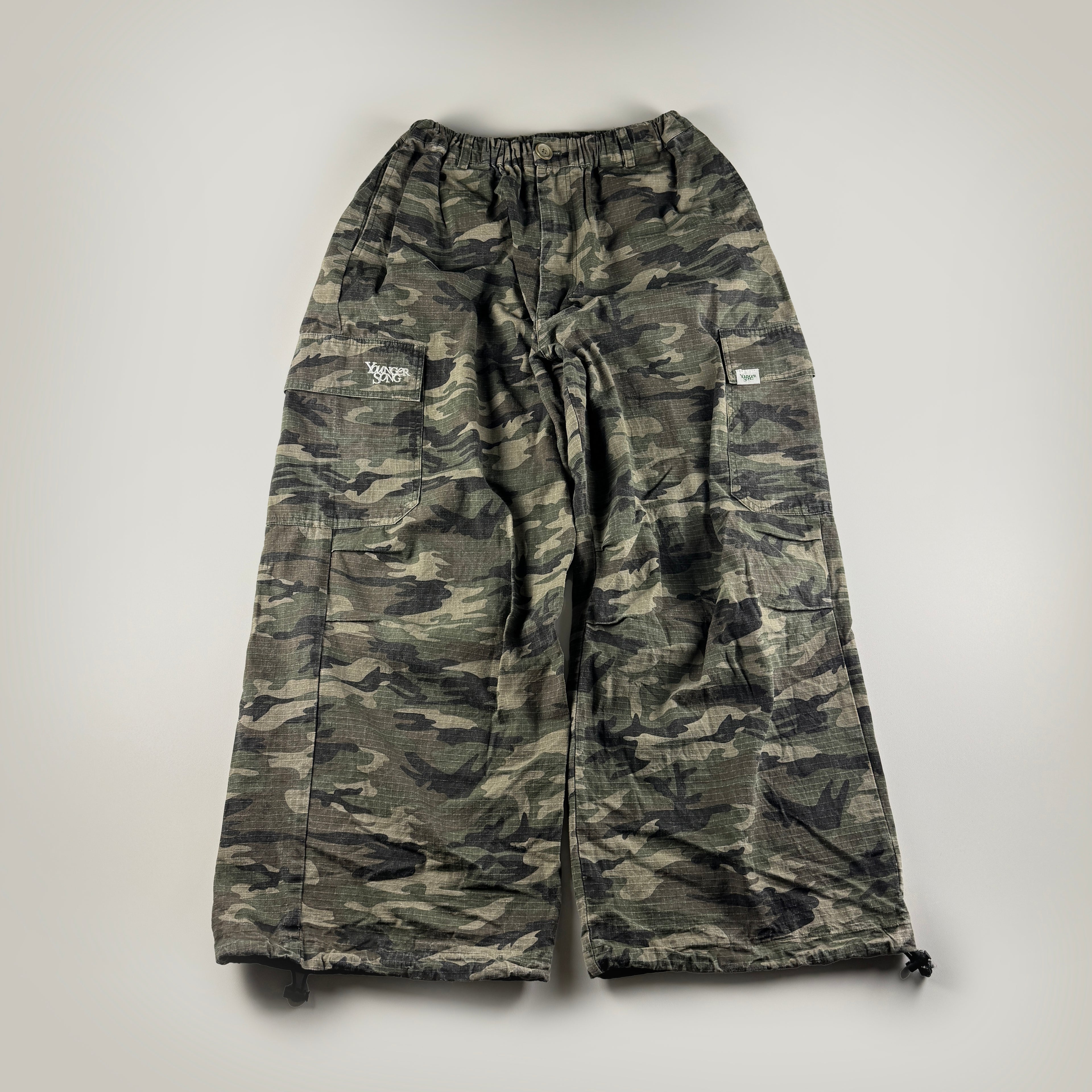Younger Song Green Camo Rip Stop Pants (S)