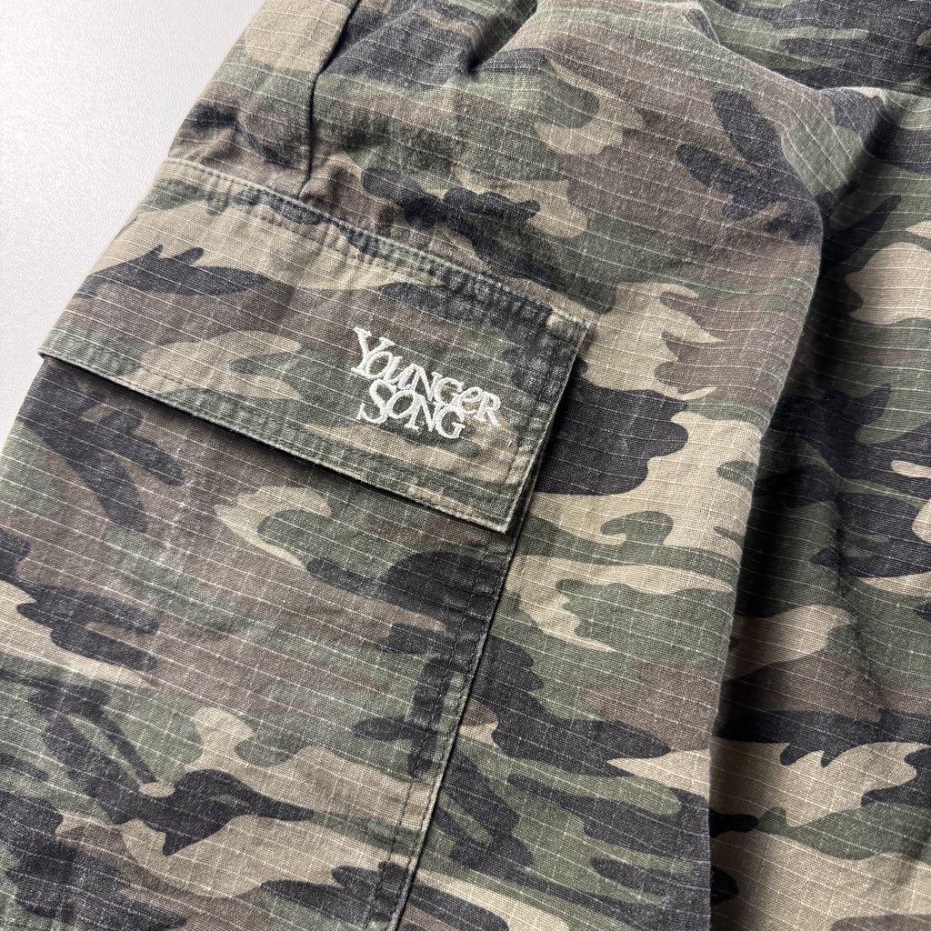 Younger Song Green Camo Rip Stop Pants (S)