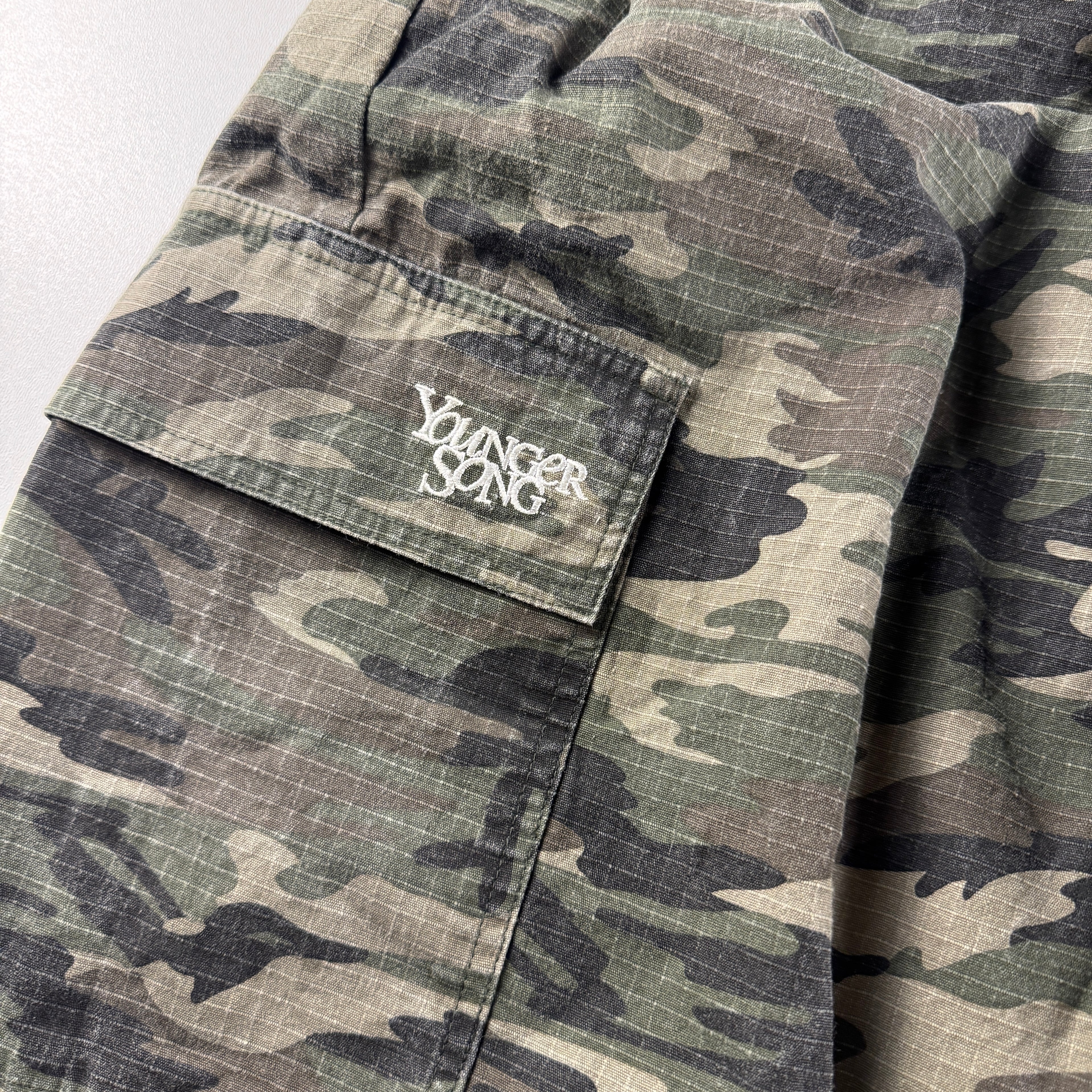 Younger Song Green Camo Rip Stop Pants (S)