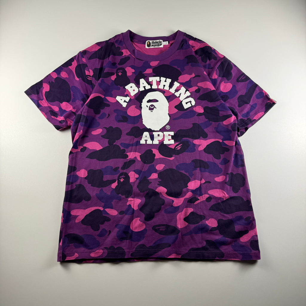 BAPE College Camo Purple Tee (L)