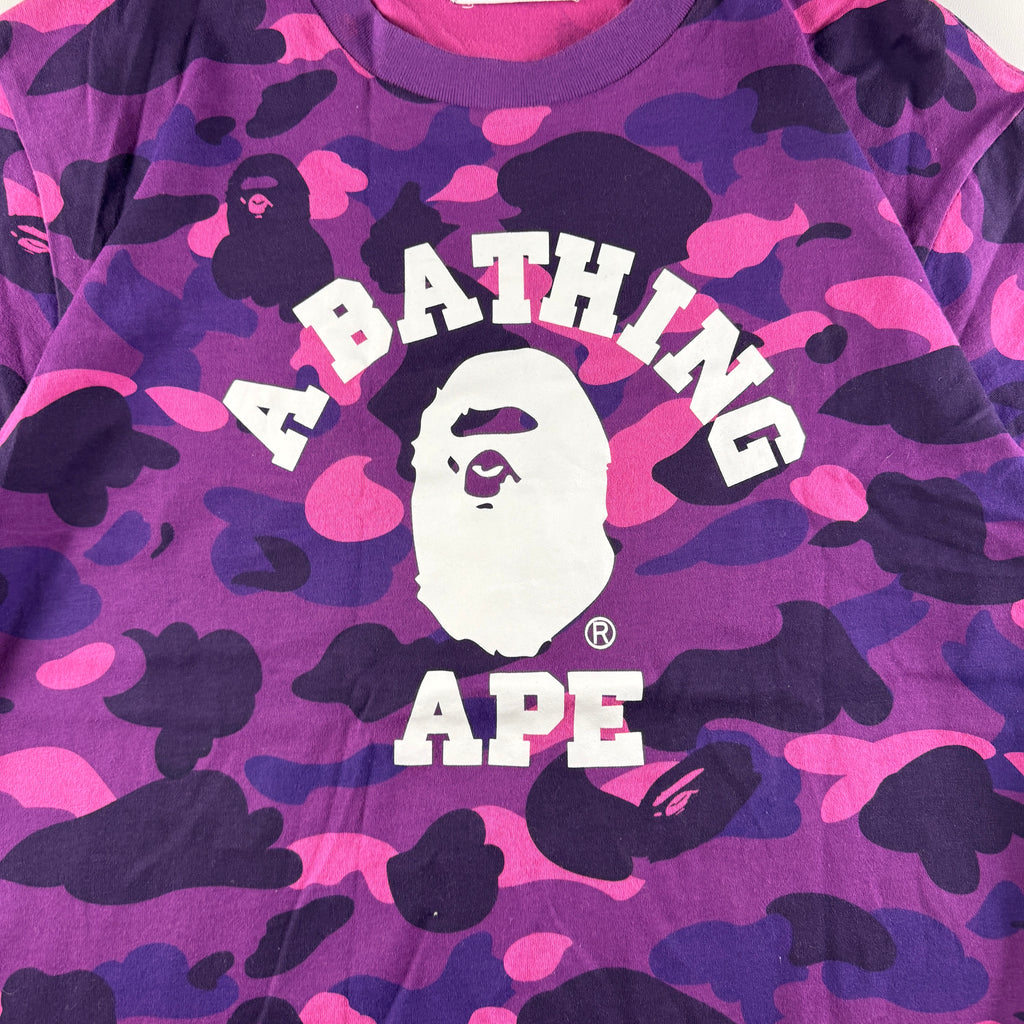 BAPE College Camo Purple Tee (L)