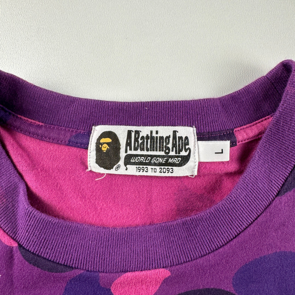 BAPE College Camo Purple Tee (L)