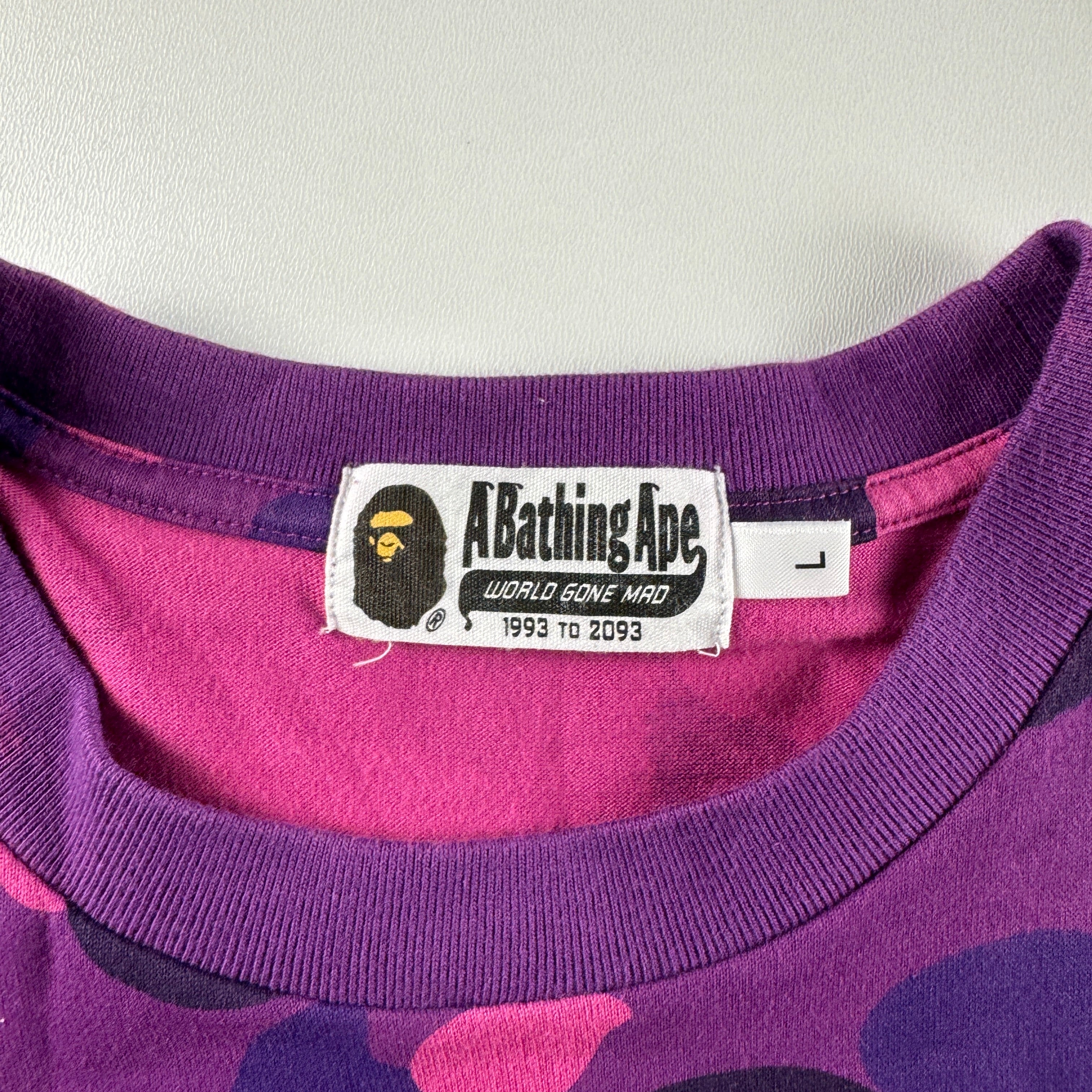BAPE College Camo Purple Tee (L)