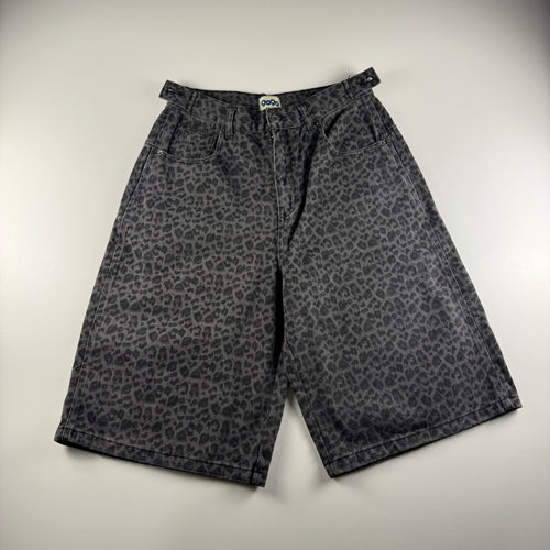 9090 Leopard Grey Baggy Shorts (L)