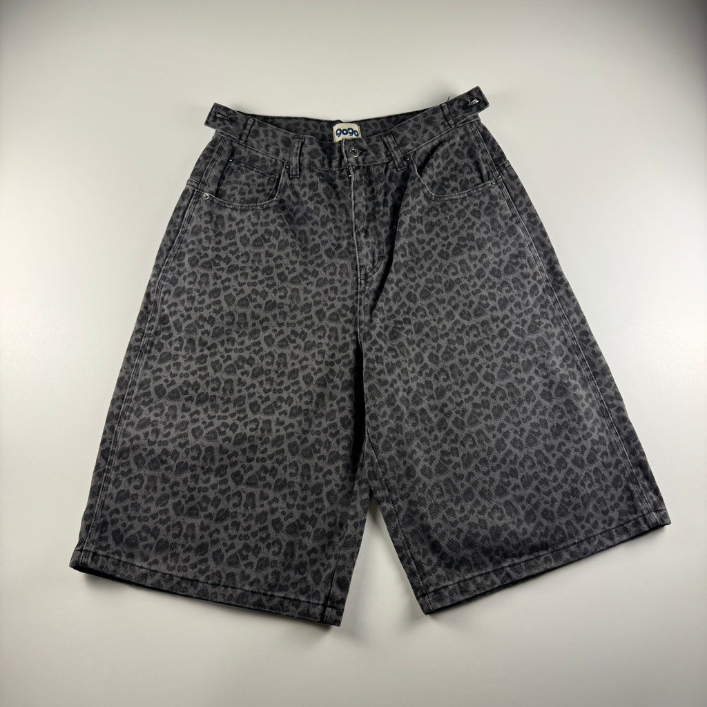 9090 Leopard Grey Baggy Shorts (L)