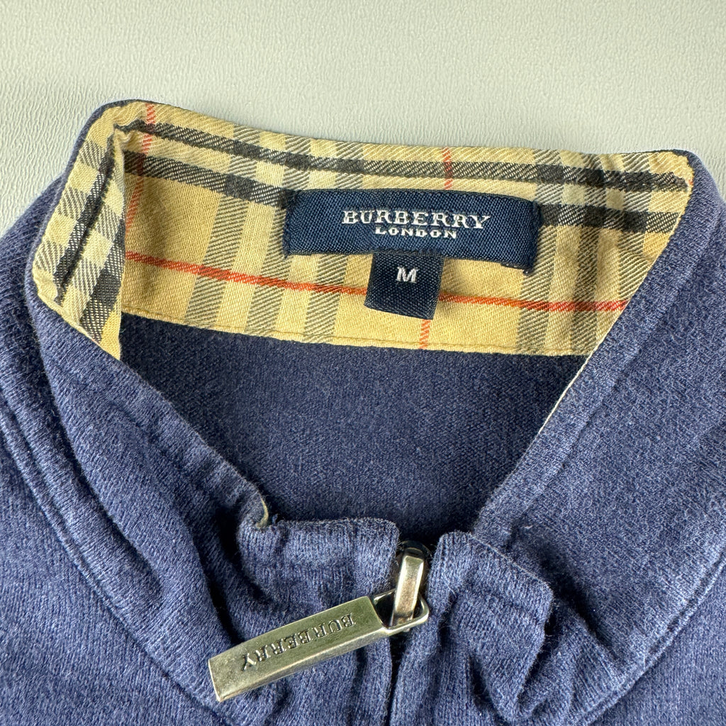Burberry Blue Zip Up Track Sweater (M)