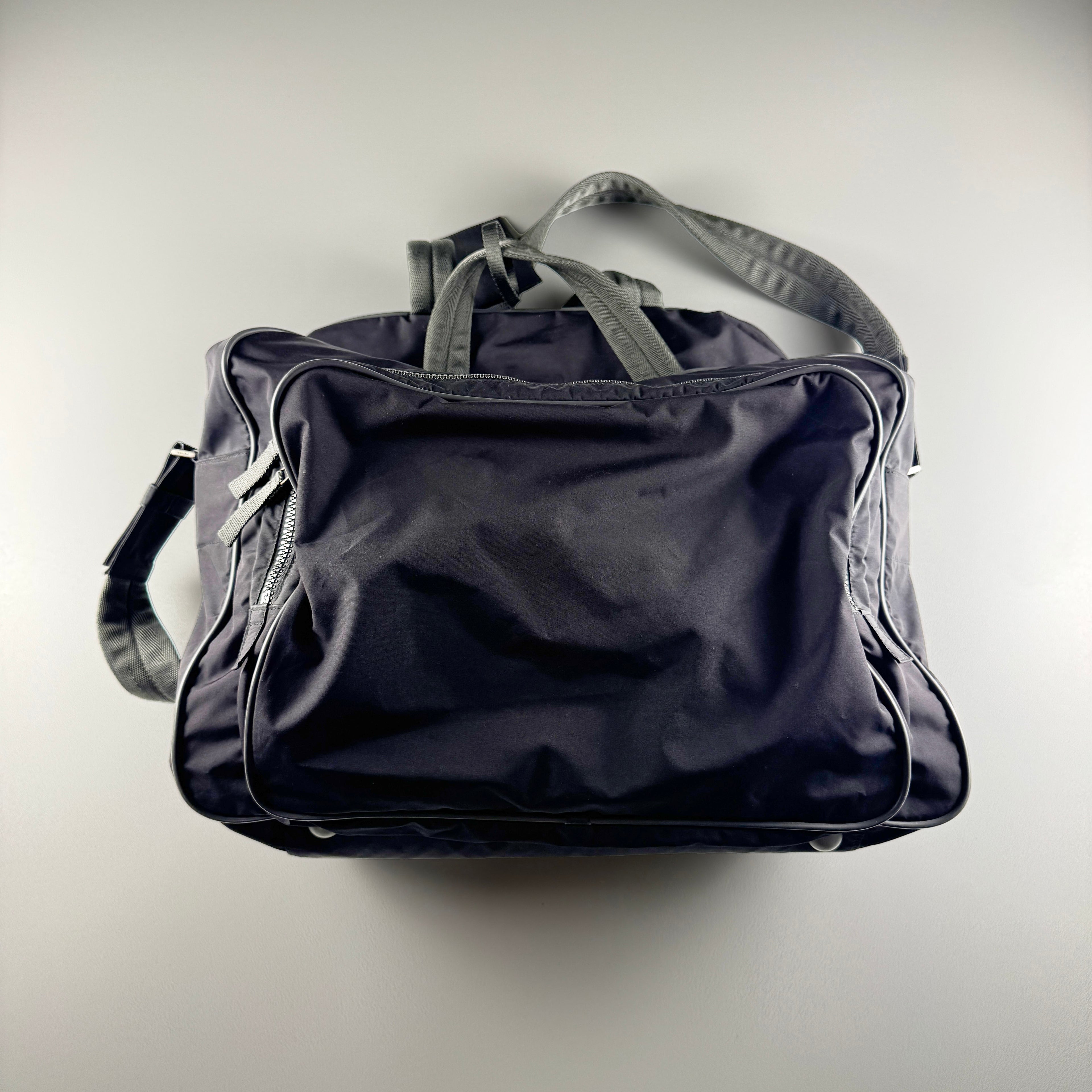 Prada Sport Nylon Black Boston Messenger Bag