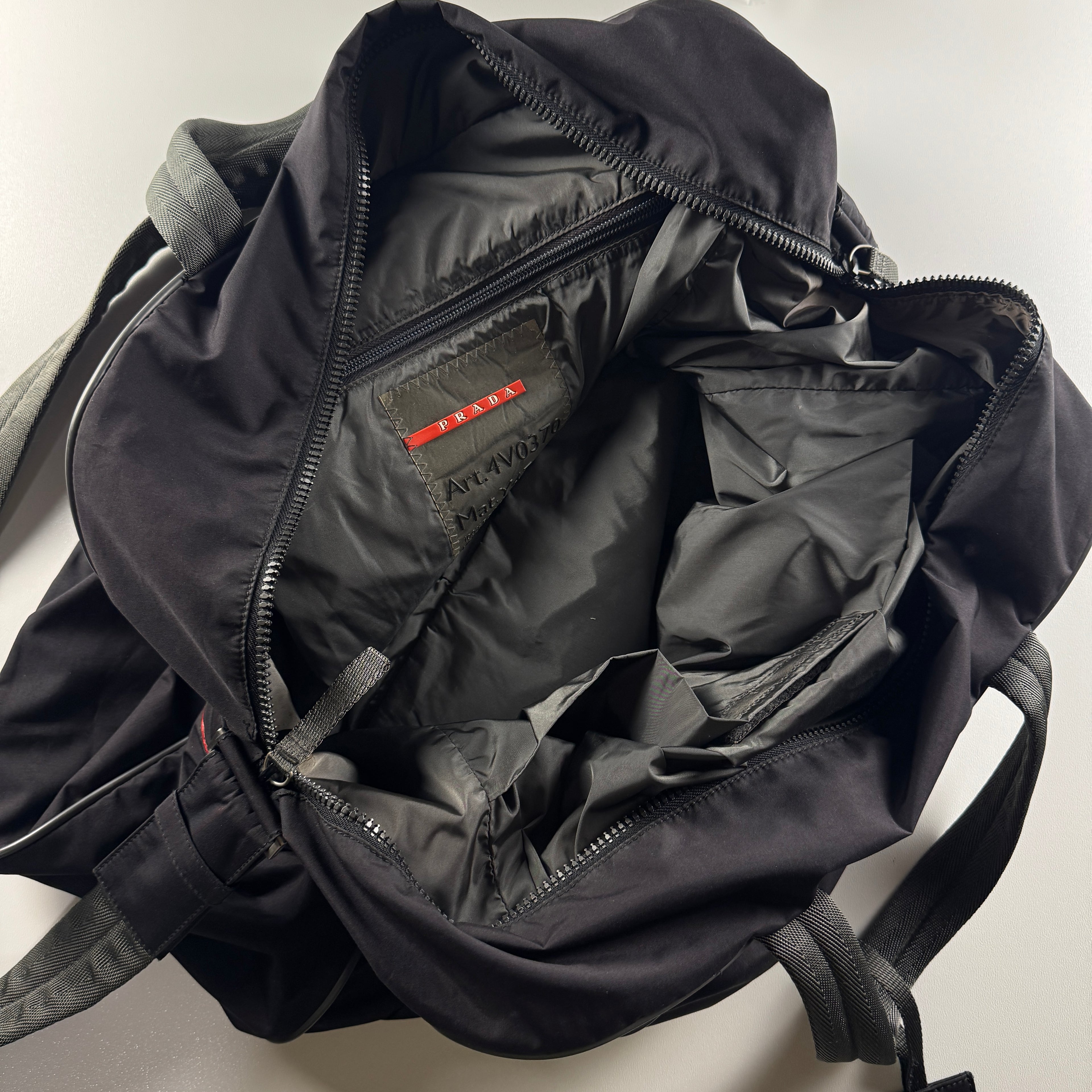 Prada Sport Nylon Black Boston Messenger Bag