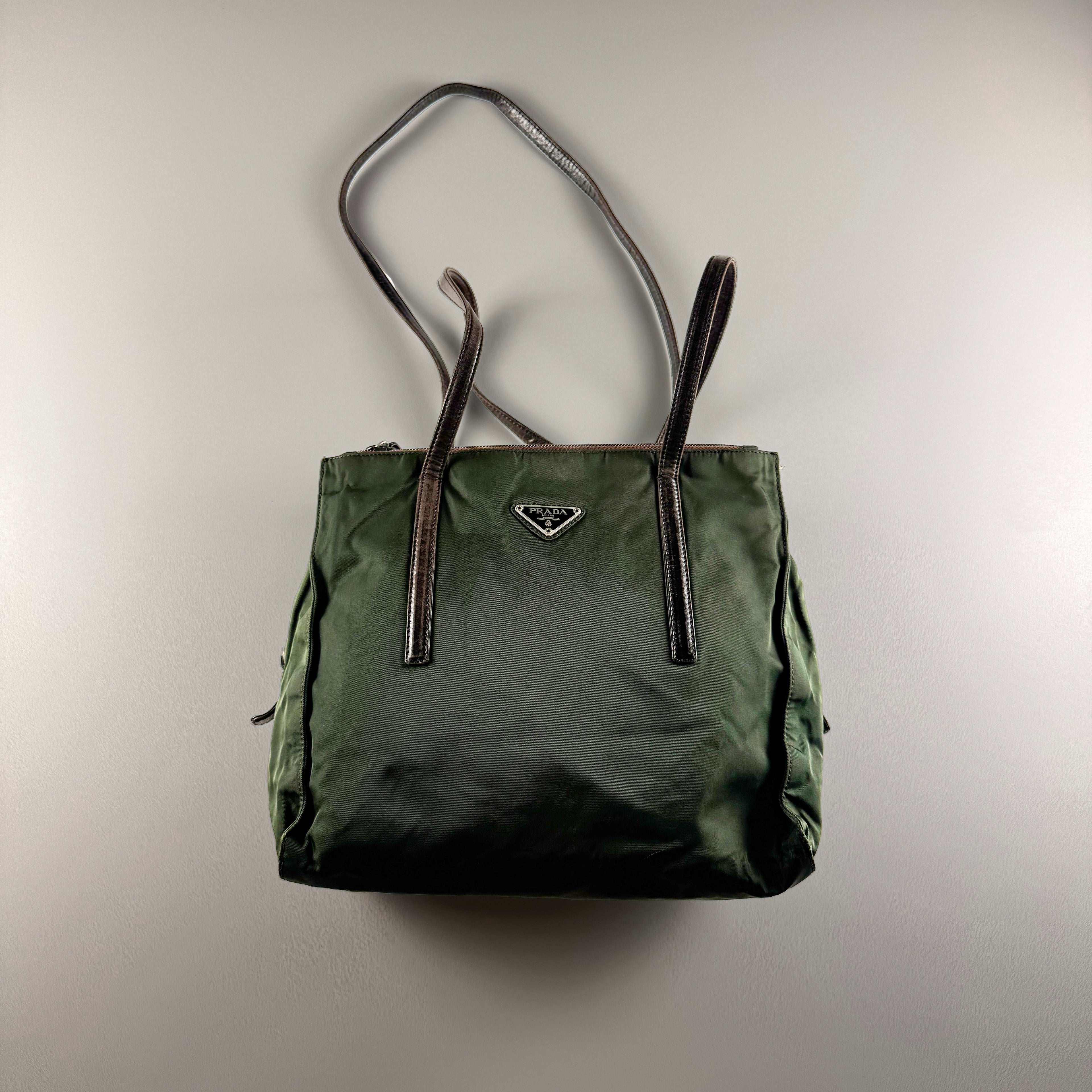 Prada Green Nylon Shoulder Bag