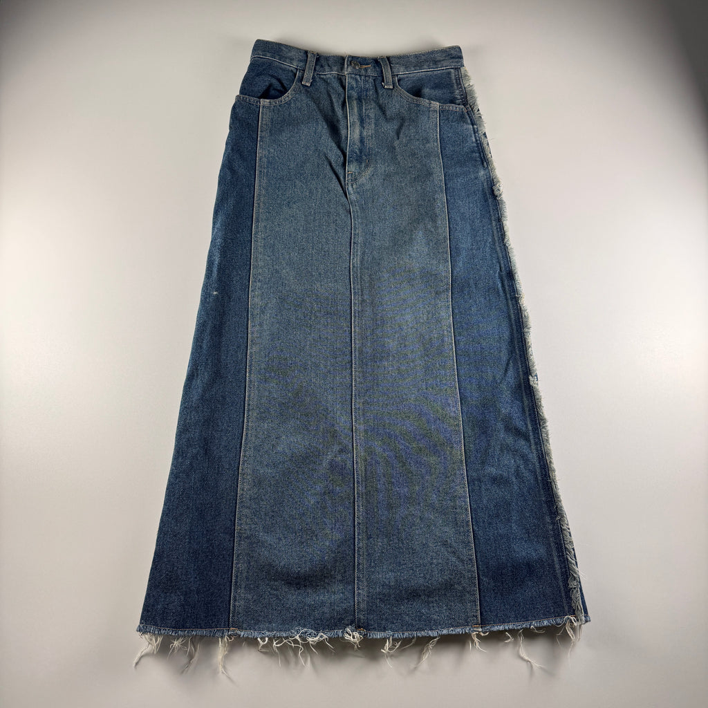 Atmos Pink Denim Long Skirt Fringe (M)