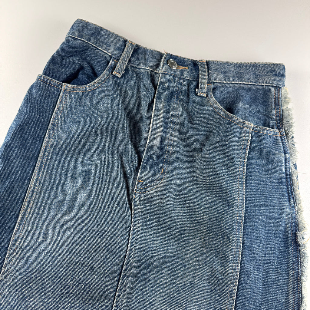 Atmos Pink Denim Long Skirt Fringe (M)