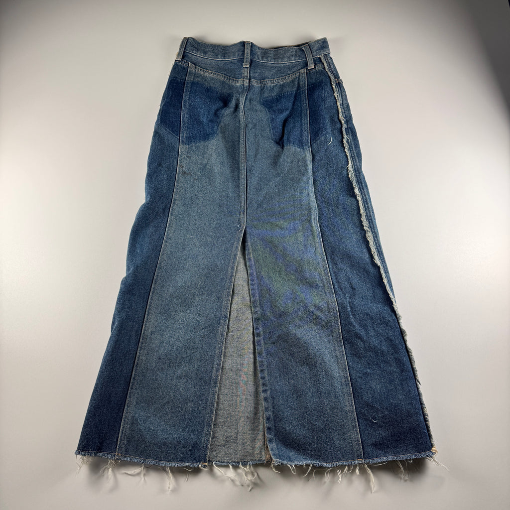 Atmos Pink Denim Long Skirt Fringe (M)