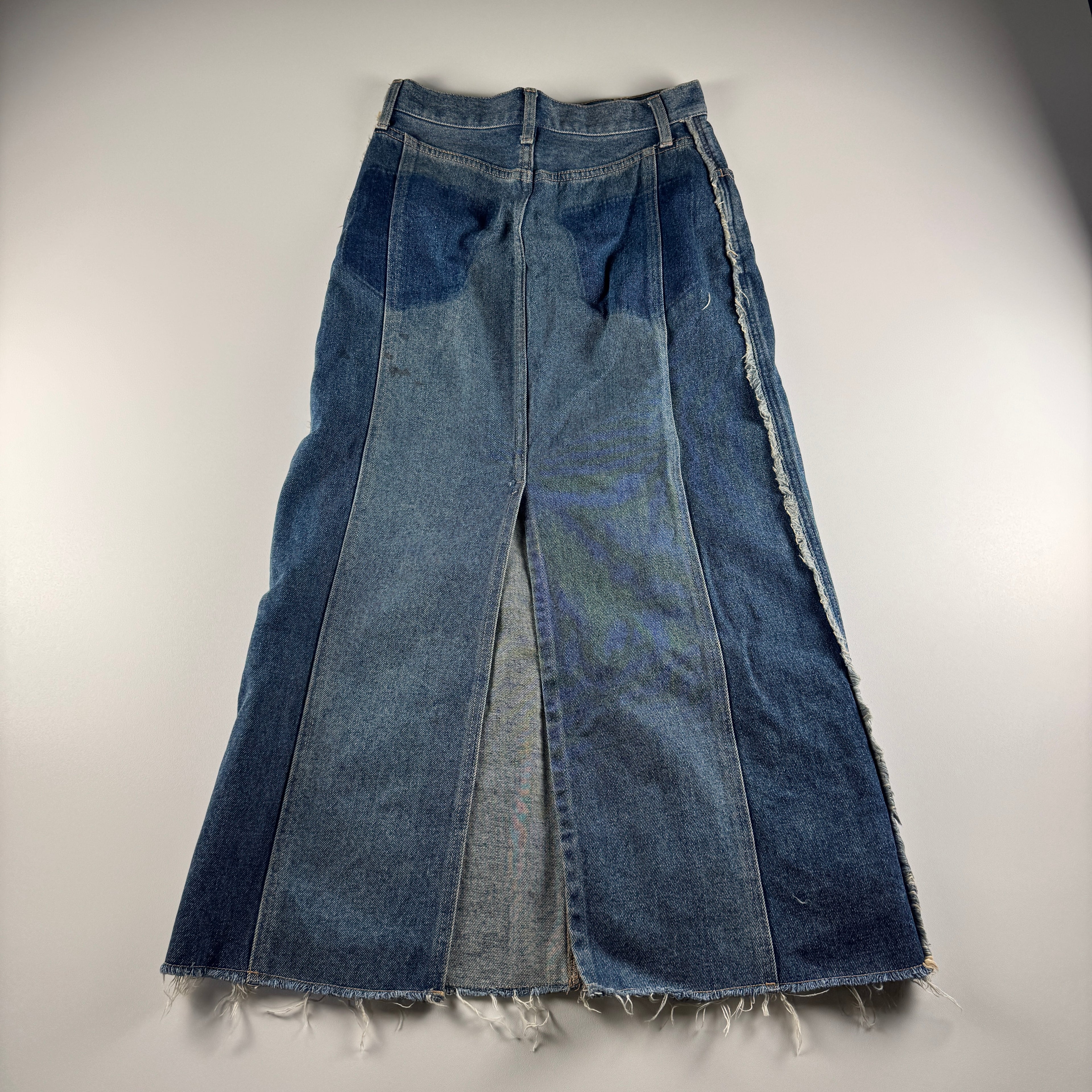 Atmos Pink Denim Long Skirt Fringe (M)