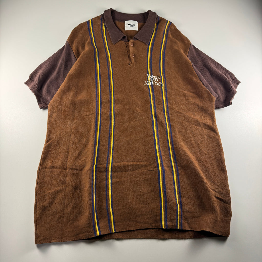 YOUNGER SONG x mahagrid Knit Polo Brown (L)