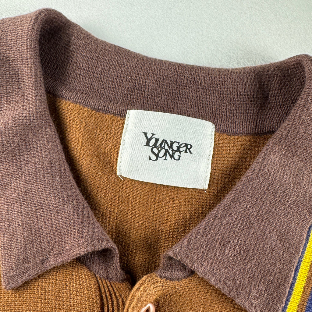 YOUNGER SONG x mahagrid Knit Polo Brown (L)