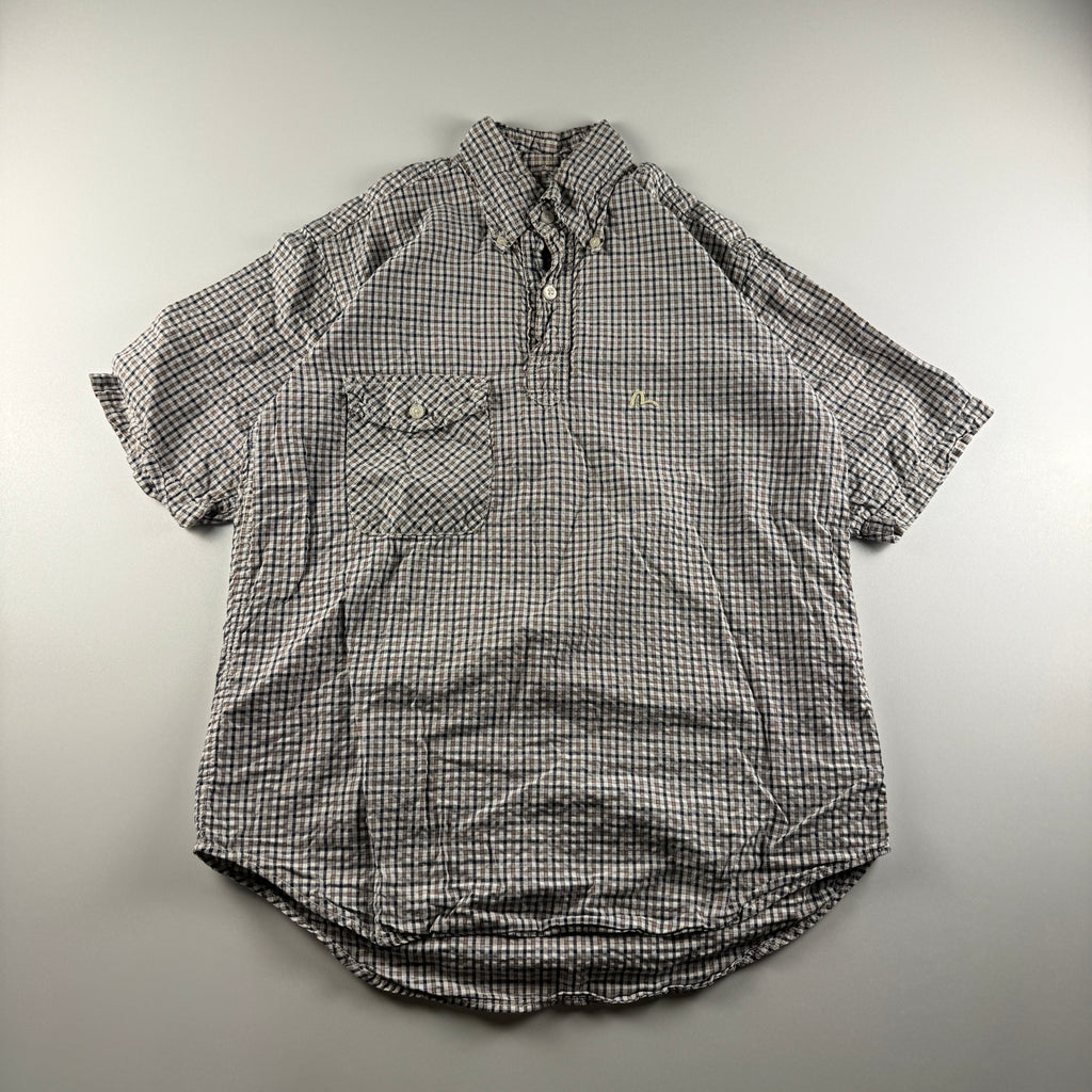 Evisu Japan Blue and White Check S/S Shirt (M)