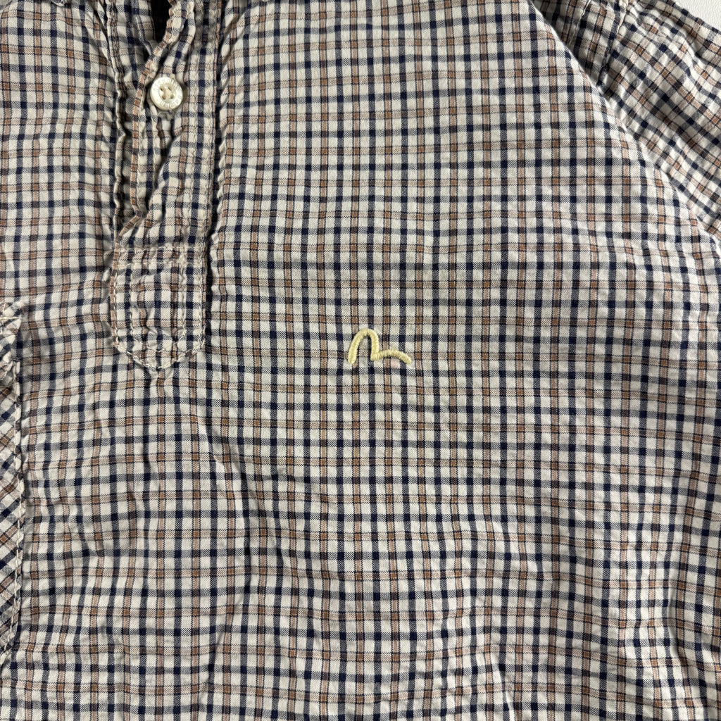 Evisu Japan Blue and White Check S/S Shirt (M)