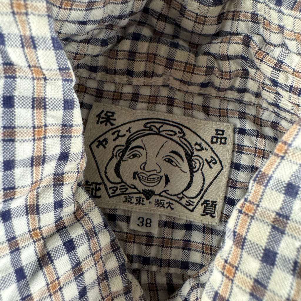 Evisu Japan Blue and White Check S/S Shirt (M)