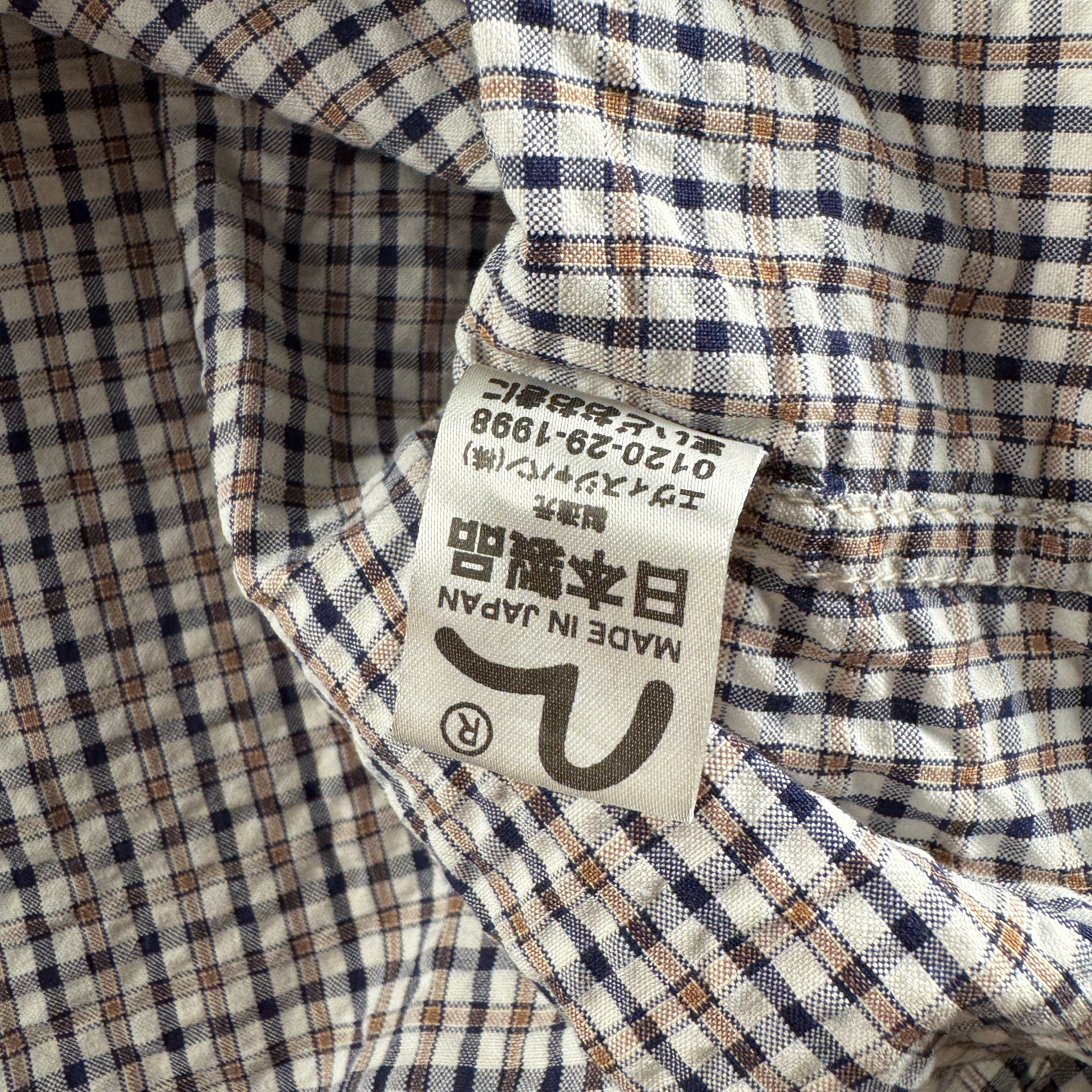Evisu Japan Blue and White Check S/S Shirt (M)