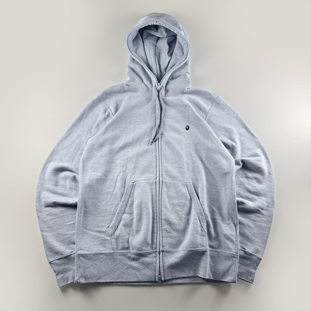 BAPE One Point Logo Light Blue Full Zip Hoodie (M)