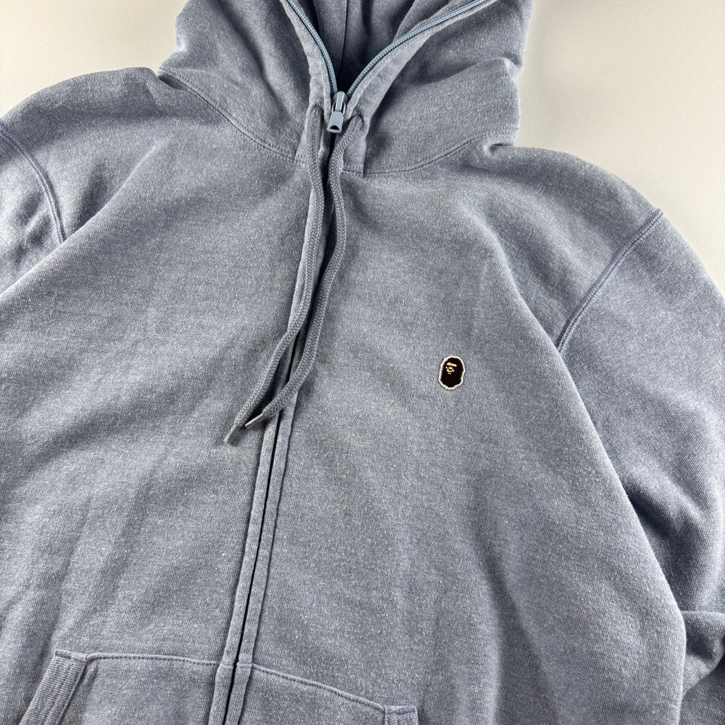 BAPE One Point Logo Light Blue Full Zip Hoodie (M)