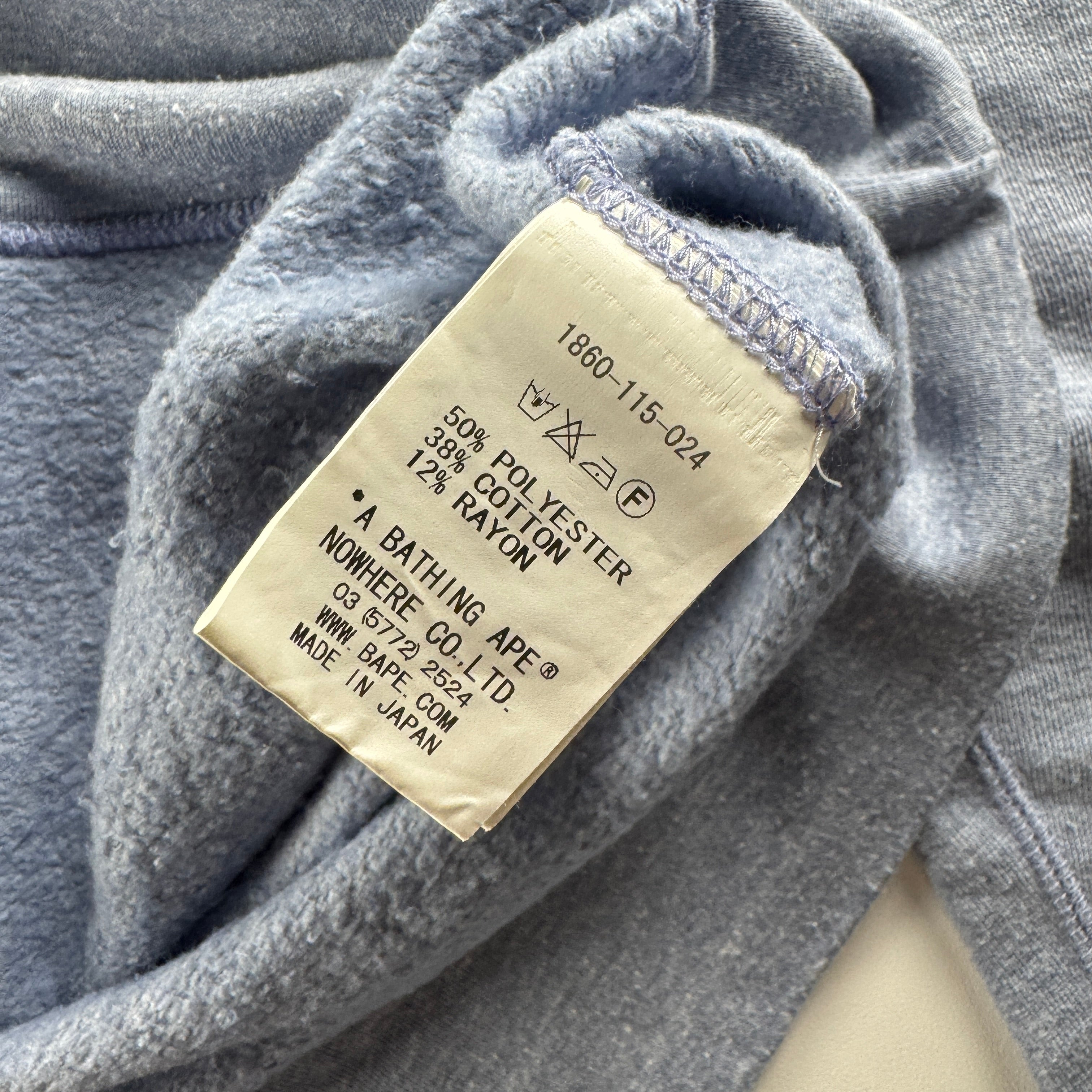 BAPE One Point Logo Light Blue Full Zip Hoodie (M)