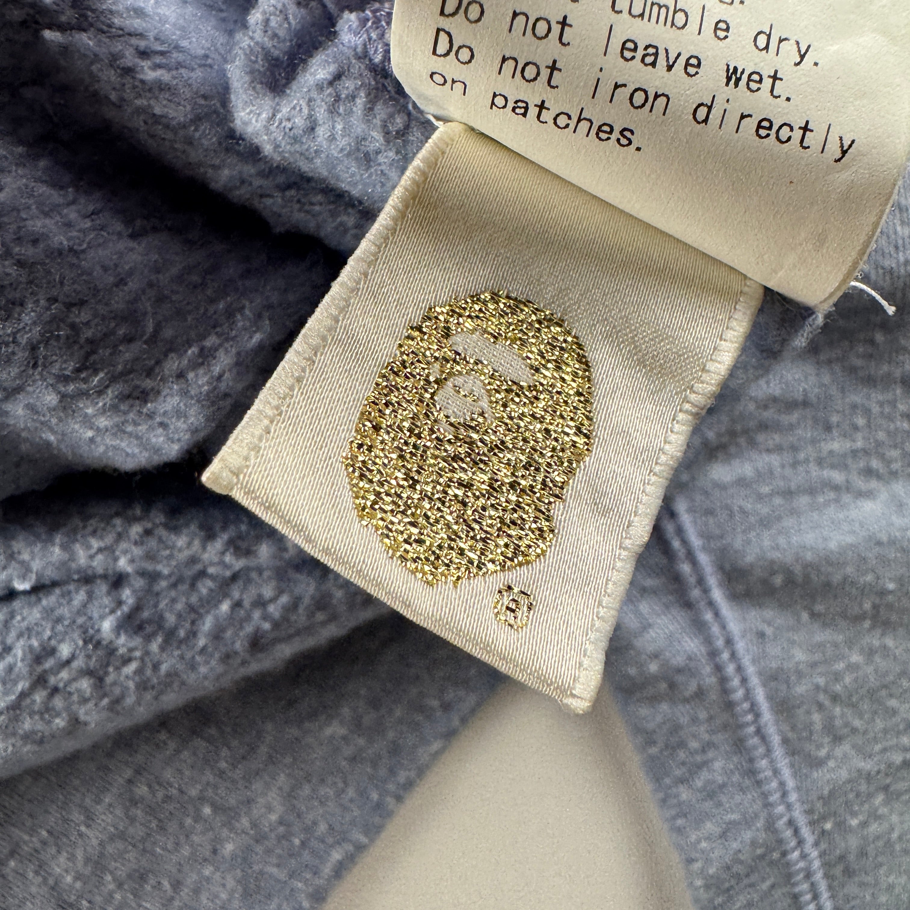 BAPE One Point Logo Light Blue Full Zip Hoodie (M)
