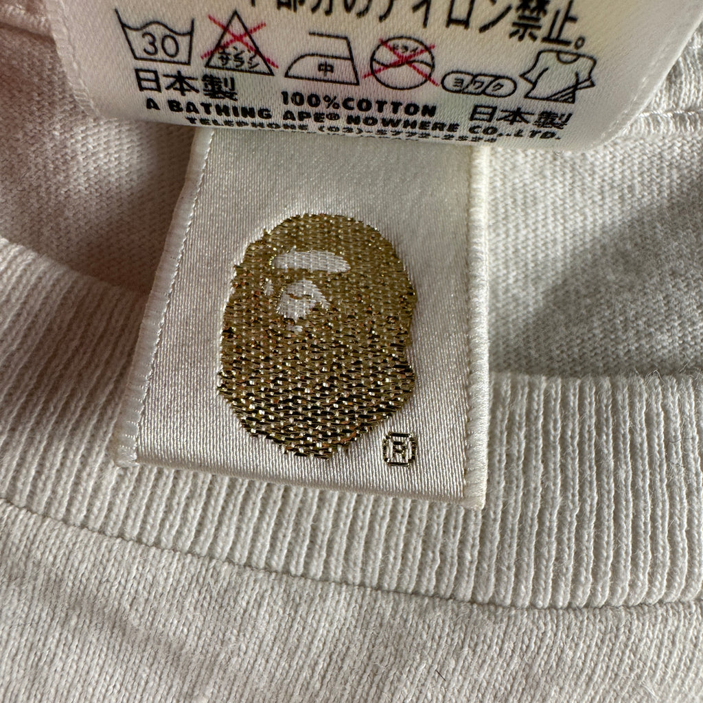 Bape x Stussy Survival of the Fittest White Tee (L)